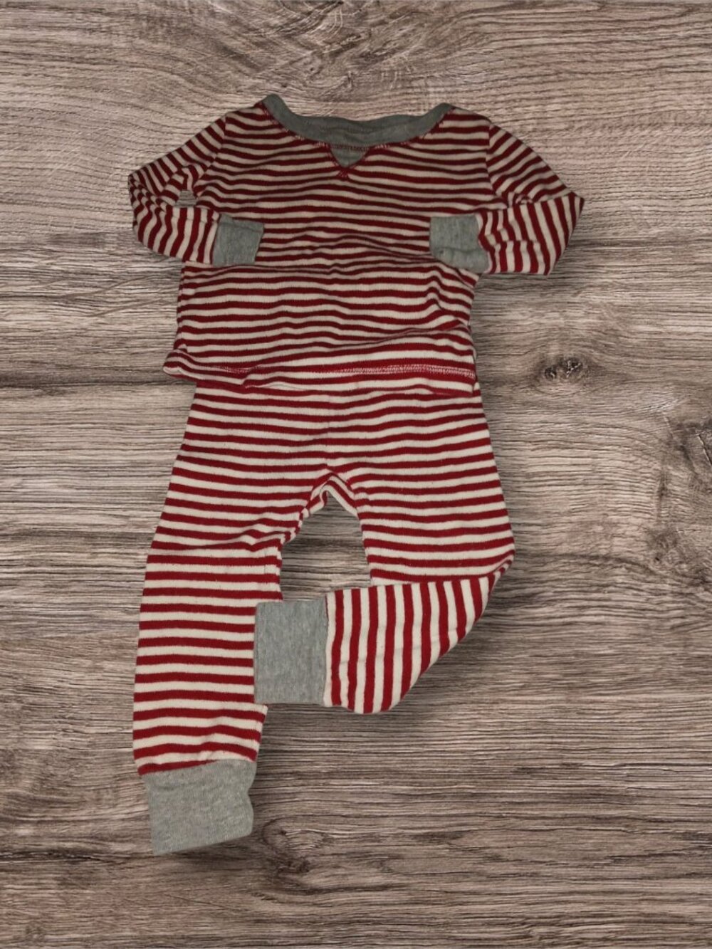Burt's Bees Baby Organic Cotton Red Stripe Pajama Set 18 Months